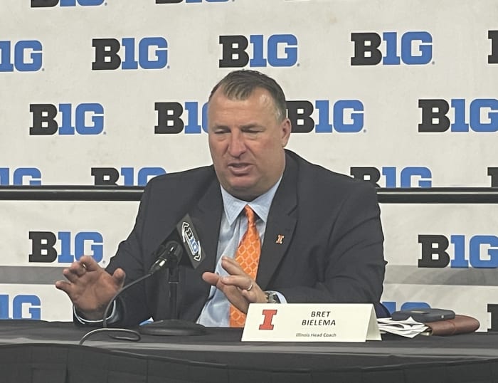 Bret Bielema speaks at Big Ten Football Media Days.